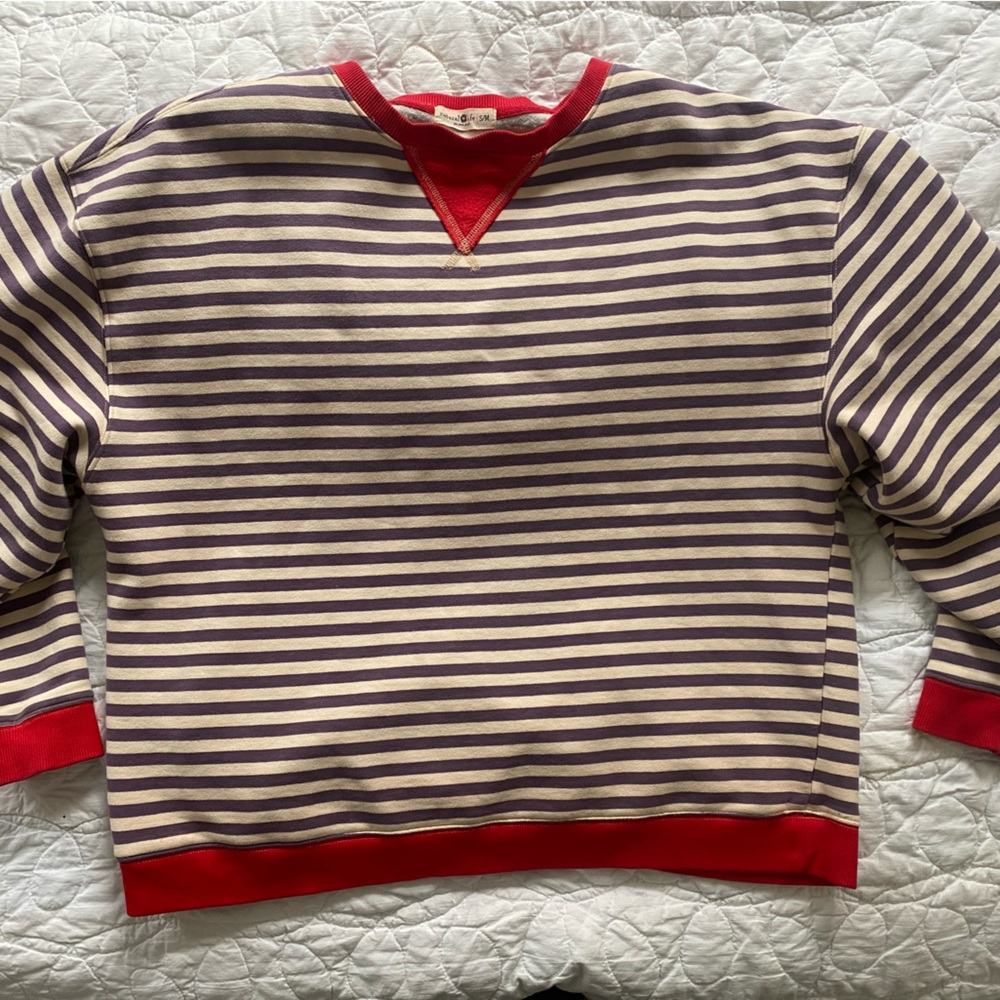 Natural Life Red and Purple Striped Top
